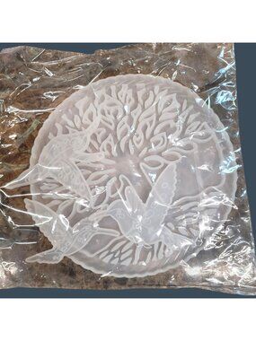 Silcone Mode Tree of Life 3 Hummingbirds Resin Epoxy Casting Mold Hanging Decor